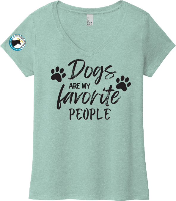Dog are my favorite people V-Neck Tee - Guardian Angels Medical Service ...